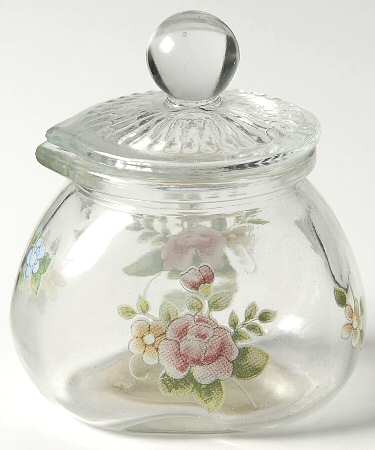 Tea Rose Glassware Creamer & Lid by Pfaltzgraff
