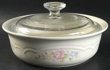 Tea Rose 1.5 Qt Round Covered Casserole