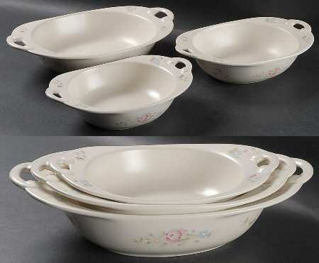 Tea Rose (3 Piece) Nesting Oval Serving Bowl Set