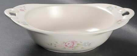 Tea Rose 9" Nesting Handled Oval  Serving Bowl