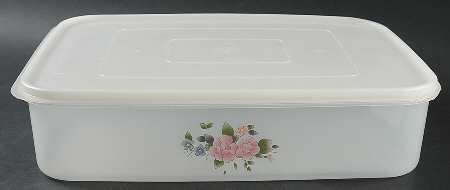 Tea Rose 14" Plastic Rectangular Storage Box by Pfaltzgraff
