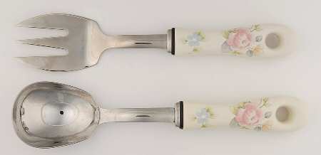 Tea Rose (2 Piece) Salad Set with Stainless Bowl by Pfaltzgraff