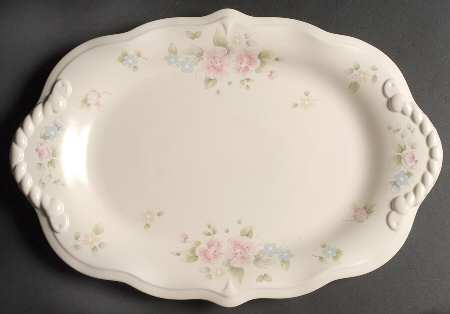 Tea Rose 16" Sculpted Oval Serving Platter by Pfaltzgraff