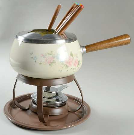 Tea Rose (11 Piece) Metal Fondue Set