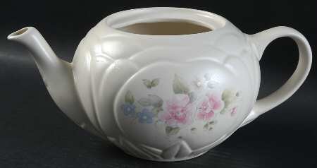 Tea Rose Embossed Floral Teapot No Lid