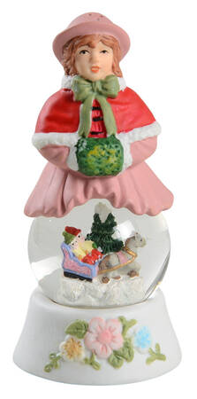 Tea Rose Holiday Snow Globe Pepper Shaker