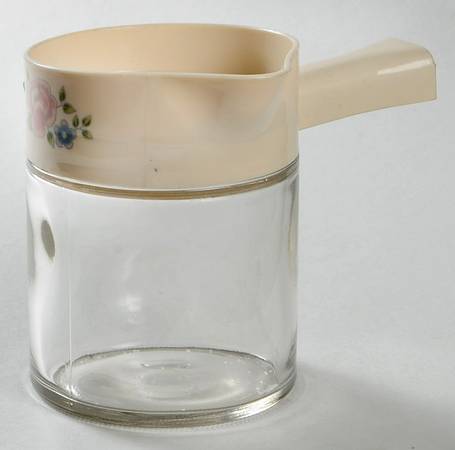 Tea Rose Creamer Glassware & Plastic Lid by Pfaltzgraff