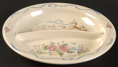 Tea Rose Melamine Divided Child's Plate