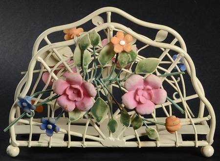 Tea Rose Metal Napkin Holder