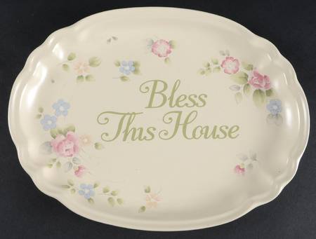 Tea Rose 11" Bless This House Platter