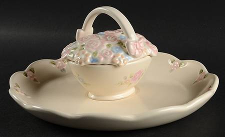 Tea Rose (3 Piece) Embossed Cracker & Dip Set