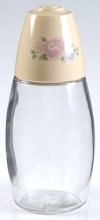 Tea Rose Glassware Sugar Shaker & Plastic Lid