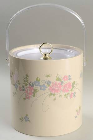 Tea Rose Plastic Ice Bucket & Lid