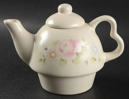 Tea Rose Teapot for Individual Teapot & Lid with Cup