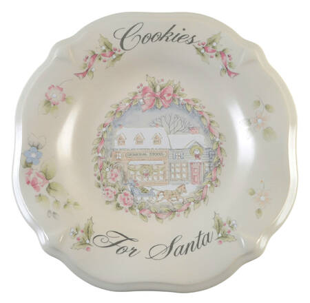 Tea Rose Holiday Embossed Santa Plate by Pfaltzgraff