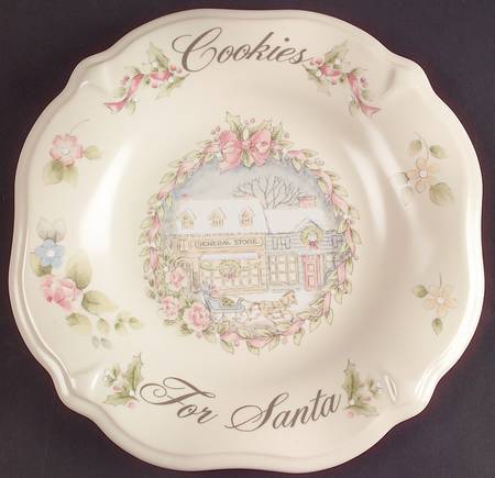 Tea Rose Holiday Cookie Plate