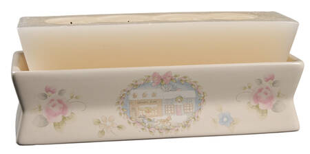 Tea Rose Holiday 4 Wick Brick Candle Set