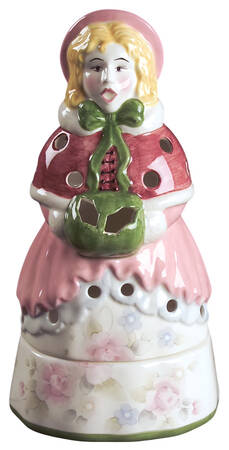 Tea Rose Holiday Caroler Figural Tea Light Lamp by Pfaltzgraff