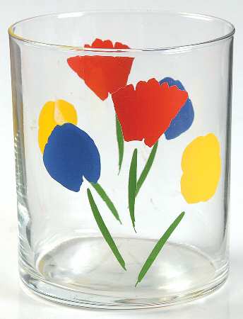 Three Flowers Glassware Double Old Fashioned