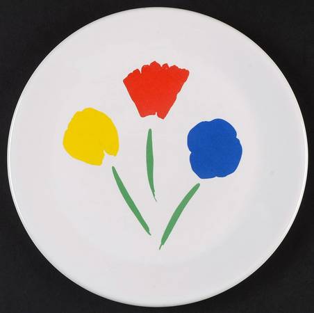 Three Flowers Salad Plate