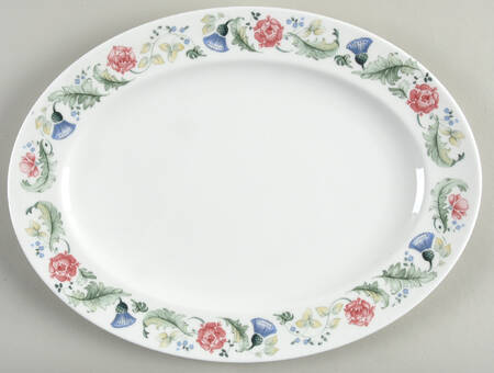 Thistle Rose 14" Oval Serving Platter