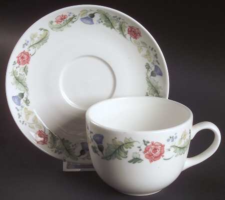 Thistle Rose Flat Cup & Saucer Set