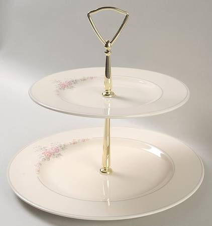 Trousseau 2 Tiered Serving Tray (Dinner & Salad Plate)