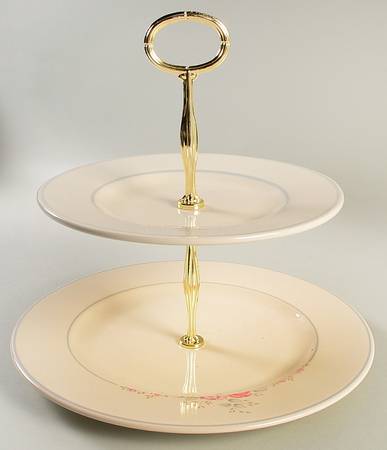 Trousseau 2 Tiered Serving Tray (Dinner & Salad Plate)