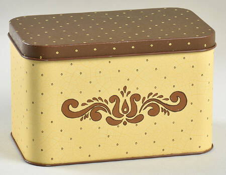 Village (Made in USA) Metal Recipe Box with Hinged Lid