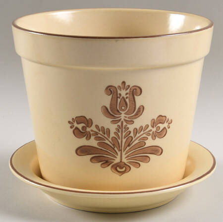 Village (Made in USA) 6" Flower Pot & Underplate