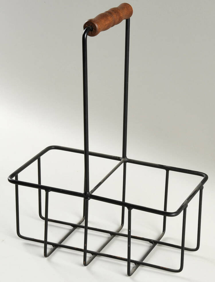 Village (Made in USA) Metal Caddy for Set of 2 Milk Bottles