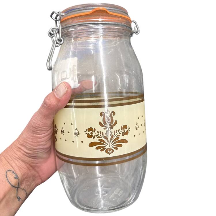 Village (Made in USA) Large Glassware Storage Jar & Lid