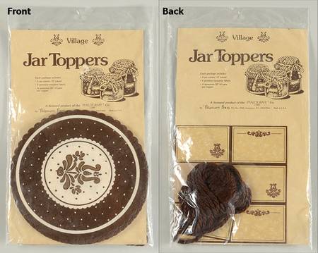 Village (Made in USA) (Set of 6) Jar Toppers (Paper & Yarn)