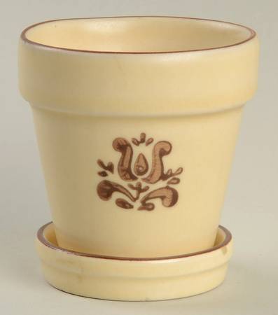 Village (Made in USA) Small Flower Pot & Underplate