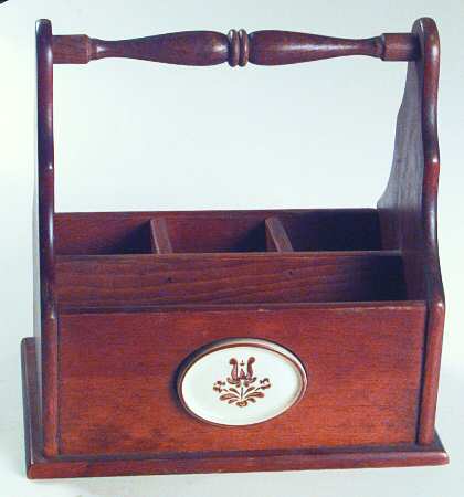 Village (Made in USA) Wood Silverware/Napkin Caddy