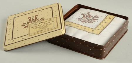 Village (Made in USA) Beverage Napkin Tin With Napkins