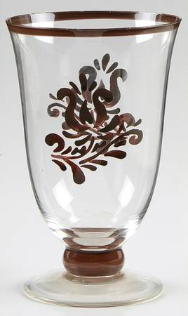 Village (Made in USA) 18 Oz Handpainted Glass Footed Iced Tea