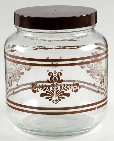 Village (Made in USA) Small Glassware Storage Jar & Lid