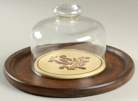 Village (Made in USA) Wood Base Cheese and Cracker Set