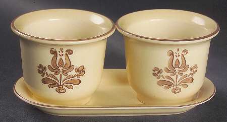 Village (Made in USA) Herb Pots W/Tray (2 Pots,1try)