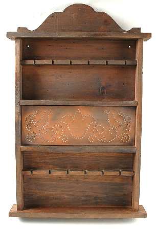 Village (Made in USA) Wood Copper Spoon Rack-Holds 12