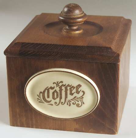 Village (Made in USA) Wood Coffee Canister & Lid