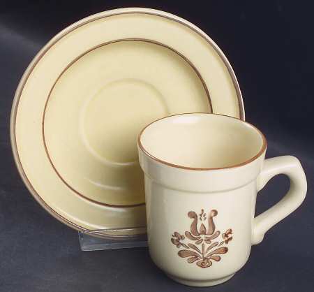 Village (Made in USA) Flat Demitasse Cup & Saucer Set