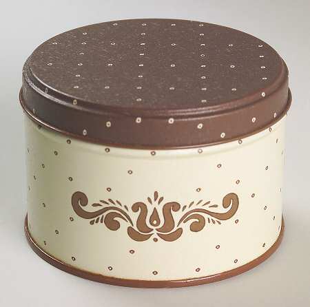 Village (Made in USA) Round Metal Box with Lid