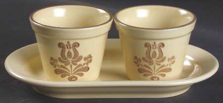 Village (Made in USA) Herb Pots with Tray (2 Pots and 1 Tray)