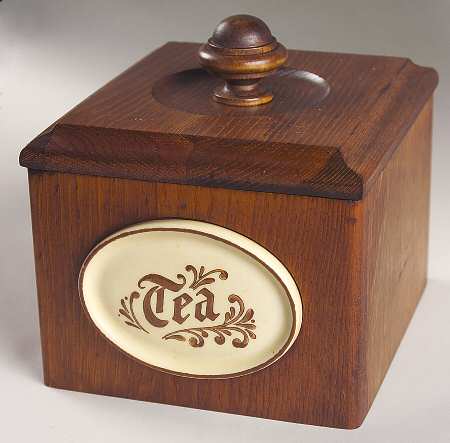 Village (Made in USA) Wood Tea Canister & Lid