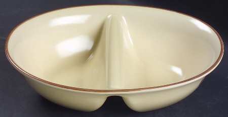 Village (Made in USA) 12" Oval Divided Vegetable Bowl