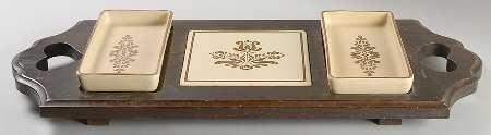 Village (Made in USA) Wood Party Server (2 Inserts and Tile)