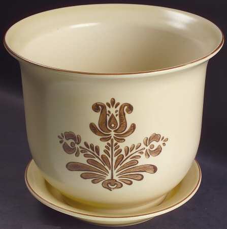 Village (Made in USA) 8" Flower Pot & Underplate
