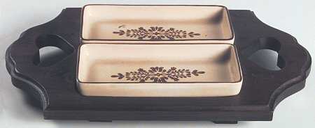 Village (Made in USA) Wood Party Server with 2 Inserts
